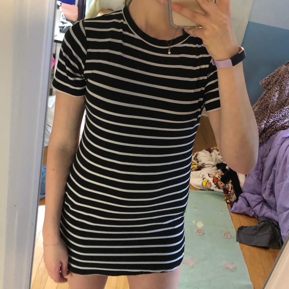 Cute Striped T-Shirt Dress